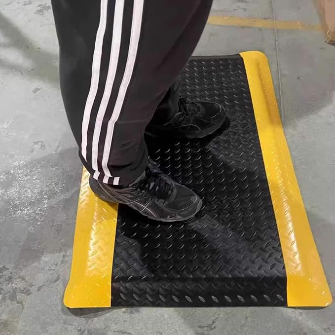 Anti Fatigue Mats Industrial 3' x 6' 15/16" Thick Ergonomic Standing Mat Heavy Duty Diamond Plate Shop Floor Mats Commercial Kitchen Mat Helps Relieve Back and Leg Soreness