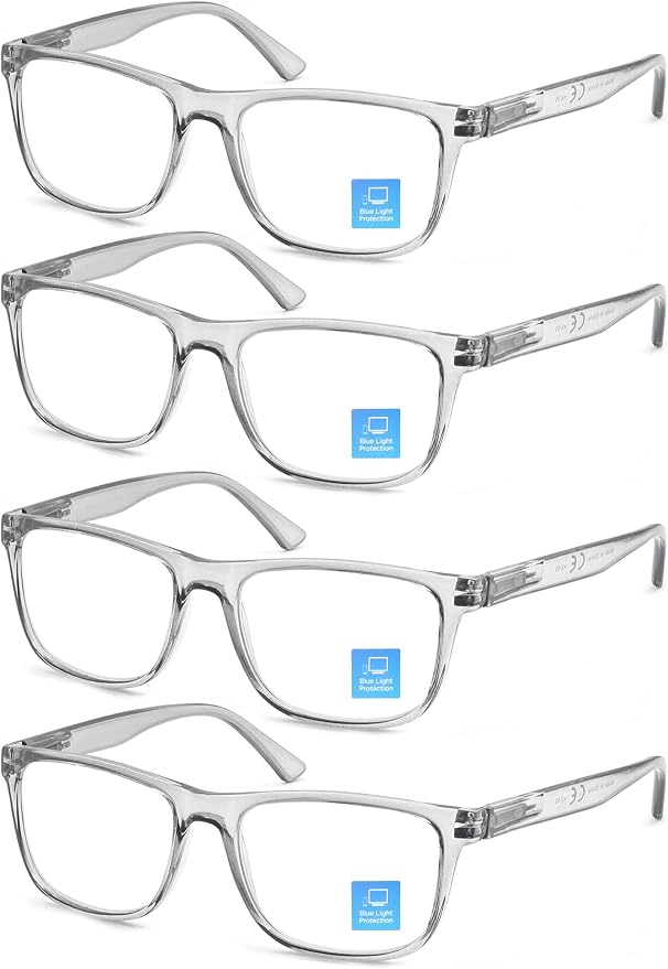 Blue Light Blocking Reading Glasses Men Large Wide Oversized Square Computer Readers Glasses for Big Head/Large Face