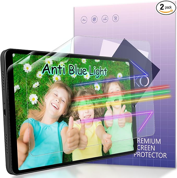 IPROKKO 2 Pack Anti Blue Light Screen Protector for Samsung Galaxy Tab A11 2025 8.7-Inch & A9 2023, Matte Anti Glare Harmful Light Filter Eye Protection Cover, Bubble Free Easy Install