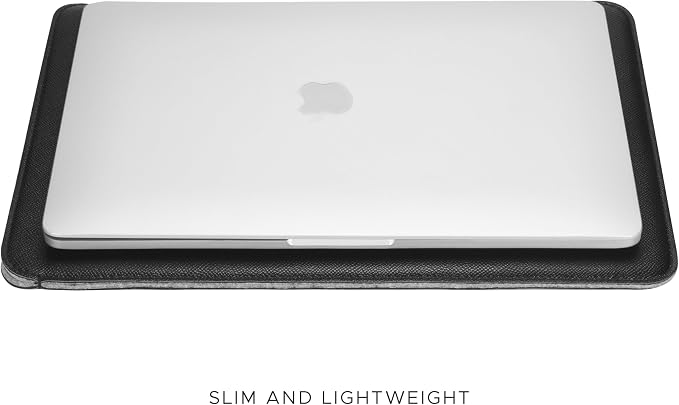 Comfyable Slim Laptop Sleeve 16 Inch Compatible for MacBook Pro M5 M4 M3 M2 Pro/Max 2026, Faux Leather Protective 16-in Mac Cover Case, Black