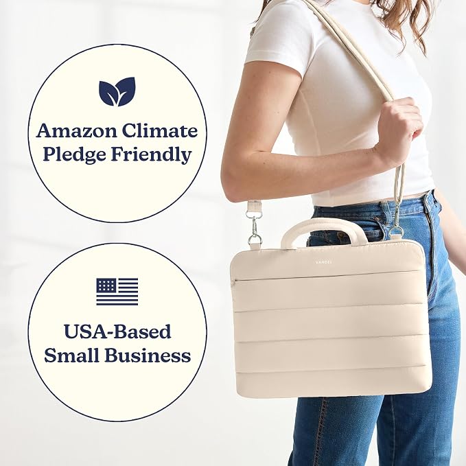 Vandel 13-14 inch Laptop Carrying Case Sleeve with Strap, Shoulder Bag with Handle, 14 in Laptop Computer Bag for Women, MacBook Air 13 Inch Carrying Case, MacBook Pro 14 in HP Messenger Carrier