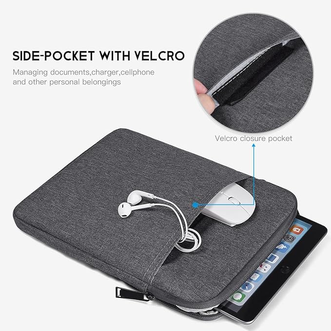 10 Inch Tablet Sleeve Case for Samsung Galaxy Tab A9+ Plus 11", 10.9 Tab S9 FE, Lenovo Tab M9 M10 P10 10.1, 11 in iPad Pro M5 M4, iPad Air M2 M3 M4, A16, iPad 10.9, 10.5 iPad Air w/Magic Keyboard