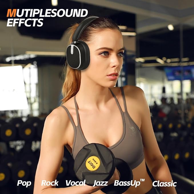 Hybrid Active Noise Cancelling Bluetooth Headphones, Bluetooth 6.0 Over Ear Wireless Headphones with 60H Playtime, Hi-Res Audio, Deep Bass, Memory Foam Ear Cups