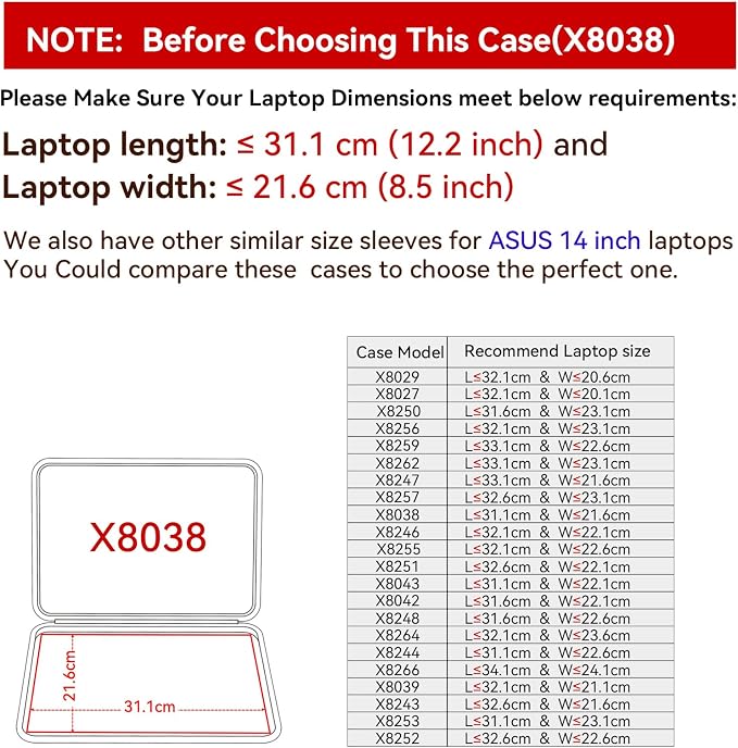 Smatree Hard EVA Protective Sleeve Case Compatible for 14 inch ASUS Zenbook 14 UM3406/A14 UX3407, for 14inch ExpertBook B9 OLED B9403 Notebook Bag (X8038)