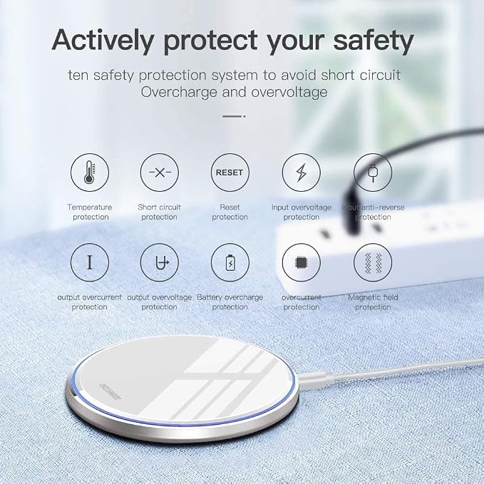 Fast Wireless Charger,20W Max Wireless Charging Pad Compatible with iPhone 17/17 Pro/17 Pro Max/17 Air/16/15/14/13/12/X,AirPods;FDGAO Induction Charge Mat for Samsung Galaxy S25/S24/S23