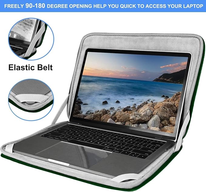 Laptop Sleeve Case, 15.6 Inch, Durable Shockproof Protective Cover Compatible with HP, ASUS, Lenovo, Acer, Notebook, Computer, Green