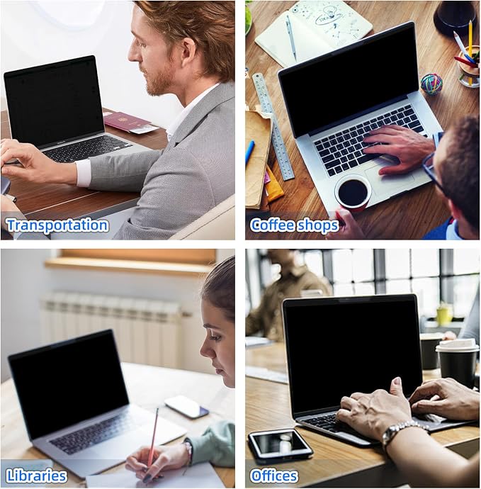 Magnetic Laptop Privacy Screen 16 Inch 16:10 Removable Notebook Laptop Privacy Filter Shield and Protector [Anti-Spy/Glare] Film for 16 inch (Width x Height: 351mm x 225mm)