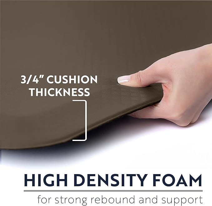 KANGAROO Anti Fatigue Mats for Kitchen Floor, 70x24, Reduce Foot, Knee Pressure, 3/4 Inch Thick Cushioned Ergonomic Mat, Waterproof Comfort Rug for Under Sinks, Standing Desk, Store Floors, Coffee