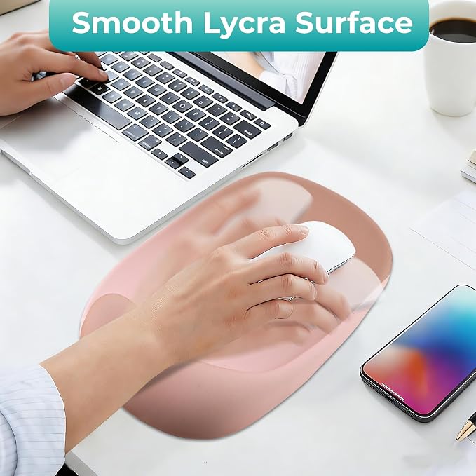 Mouse Pad with Wrist Rest Support, Ergonomic Mousepad with Comfortable Gel Cushion, Gaming Mouse Pad with Non-Slip PU Base, Relieve Pain Relief, for Home Office Computer Laptop, Brown