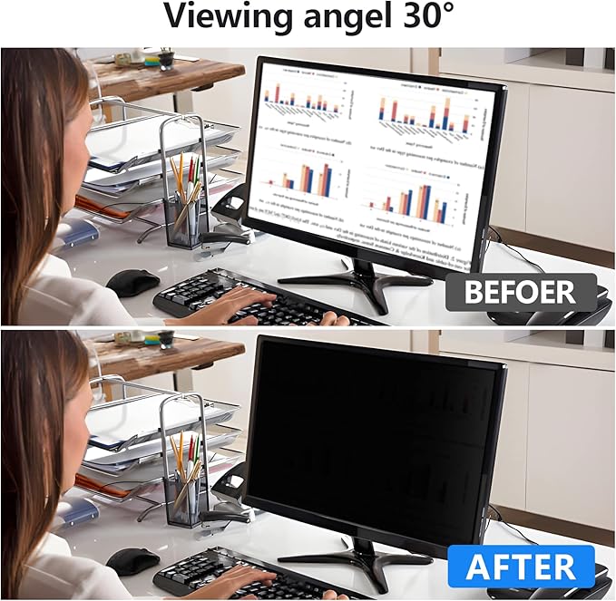 【2 Pack】 Computer Privacy Screen Protector 21.5 Inch with Hp Dell Asus Samsung LG and More, Removable Security Shield Filter for 16:9 Aspect Ratio Monitor Like ViewSonic Sceptre