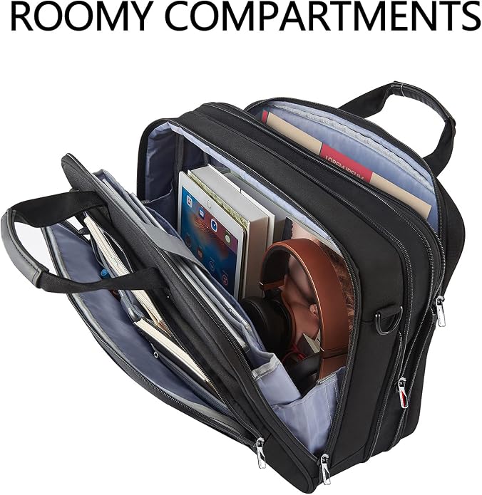 VANKEAN Laptop Briefcase Premium Laptop Case Fits Up to 17.3 Inch Business Shoulder Bag Laptop Expandable Water-Repellent