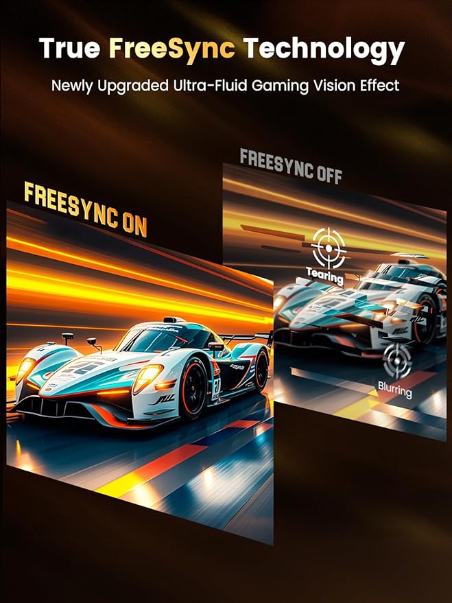 UPERFECT 24.5" Portable Monitor 240Hz Gaming Monitor 2000:1 Contrast FreeSync 0.1ms Fast IPS Large Screen, Built-in 180° Adjustable Stand/VESA, USB-C HDMI Second Screen for Laptop, Phone, Game Console