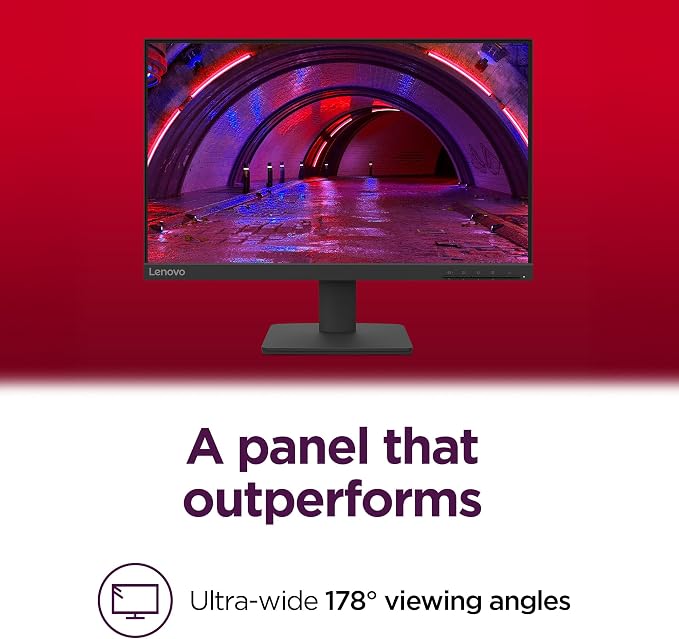Lenovo L22-4e - Office Monitor - 21.5" FHD IPS Display - 100Hz Refresh Rate - 4 ms MPRT - 99% sRGB - Raven Black - Tilt Stand