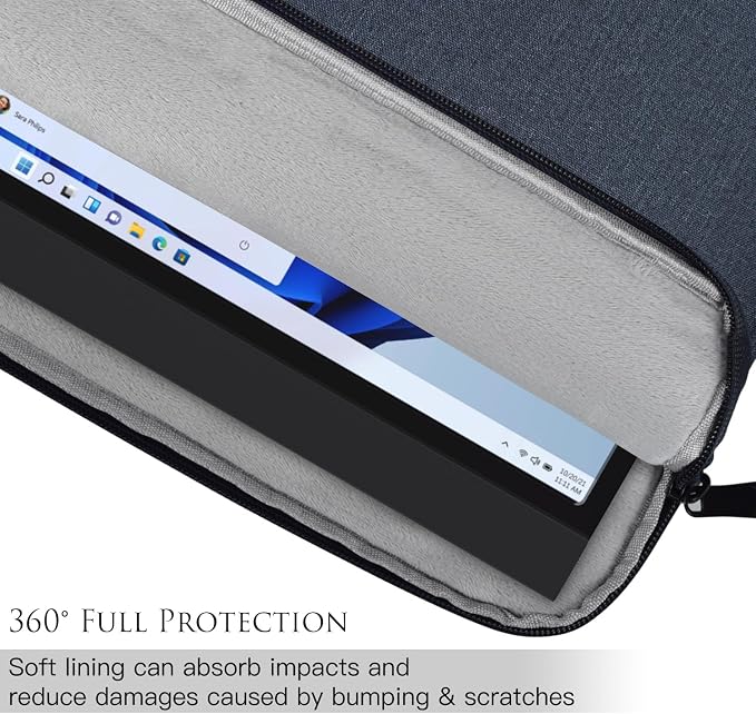 15.6 inch Portable Monitor Case, Protective Carrying Sleeve for Most 15.6-16.1 inch Portable Monitor with Accessory Pocket, Navy Blue