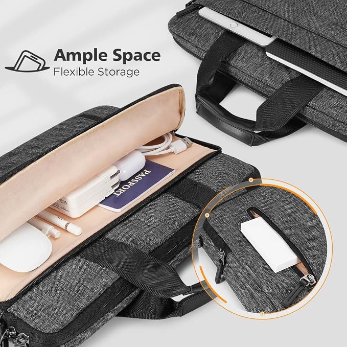 KIZUNA Laptop Bag Case 14 Inch Shoulder Sleeve Briefcase for 15" MacBook air M3 M2 2024/Lenovo Flex 14/14" HP EliteBook 840 G5/HP Pro 14 G3/Dell Latitude 7490/15" Surface Laptop 3, Grey