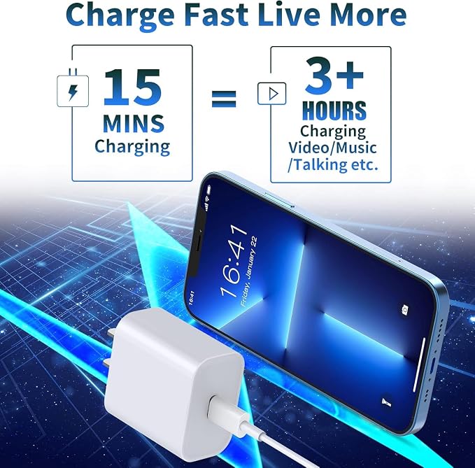 [Apple MFi Certified] iPhone 17 Charger Fast Charging, Linocell 4Pack 20W USB C Charger Dynamic Power Adapter Type C Wall Chargers + 6FT Type C Cord for iPhone 17/17 Pro/17 Pro Max/16/15/iPad/AirPods