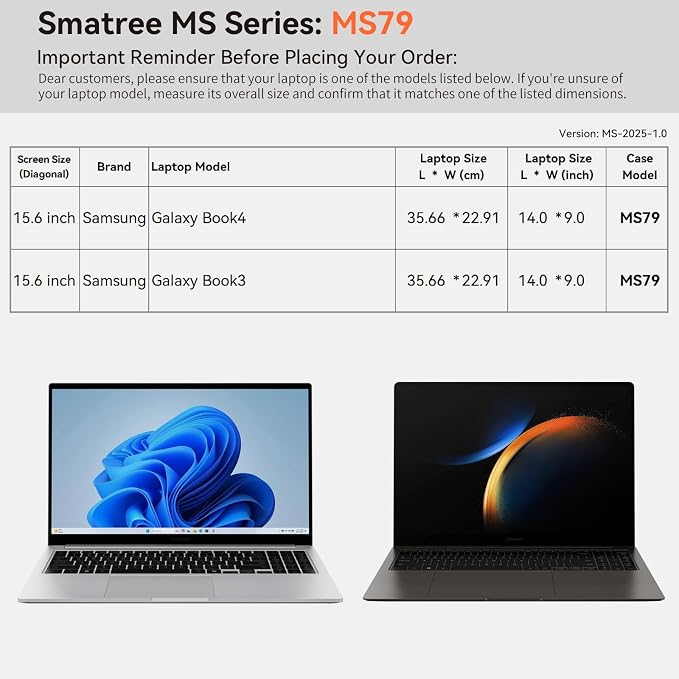 Smatree MS79 Hard EVA Protective Sleeve Case with Stand Compatible for 15.6 inch Samsung Galaxy Book4/Galaxy Book3 Laptop Notebook Bag