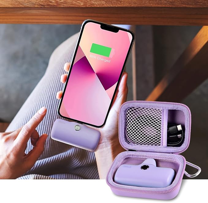 Portable Charger Power Bank Case for Swyop/for Feob/for Charmast/for JEJILL/for LanLuk/for VEGER/for iWALK/for Taegila/for Kuulaa and More Small Charging Battery Pack - Bag Only (Purple)