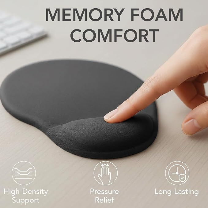 Mr. Pen- Ergonomic Mouse Pad with Wrist Rest, Breathable Fabric with Memory Foam Cushion, Non-Slip Rubber Base, Gel Mouse Pad with Wrist Support