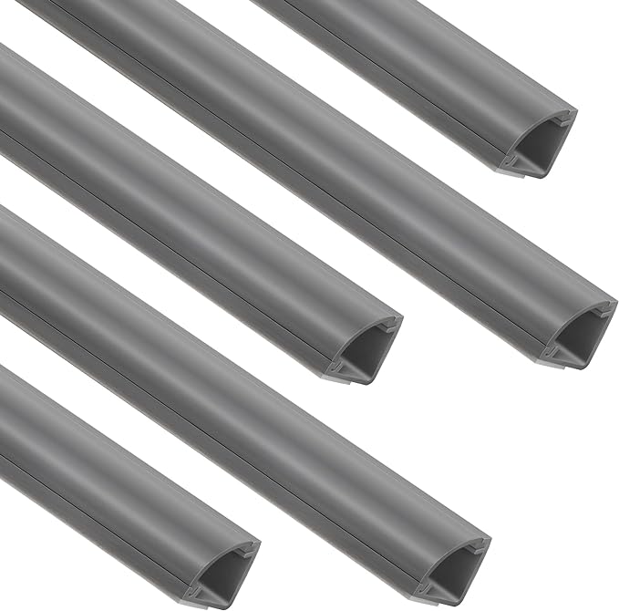 85in Corner Cable Concealer, One-Cord Corner Duct, Paintable Corner Cord Cover, Cable Management Channel for Wall Corner, Floor Baseboard, Ceiling, Grey