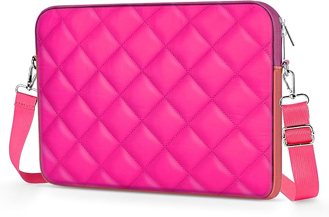 Puffy Quilted Laptop Sleeve with a Removable Shoulder Strap Compatible with MacBook Air 13 inch M2 A2681 M1 A2337 A2179 A1932 2023-2018/Pro 13 M2 M1 A2338 A2251 A2289 A2159 A1989 A1706 A1708