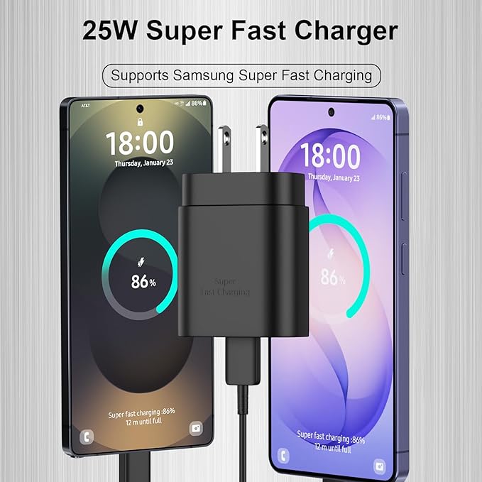25W Super Fast Charger Type C,USB C Android Phone Charger &12FT C Type Charging Cable for Samsung Galaxy S26/S25/S24 Ultra/S24/S24+/S23 Ultra/S23/S23+/S22 Ultra/S22+/S22,Note 10/20/S20/S21