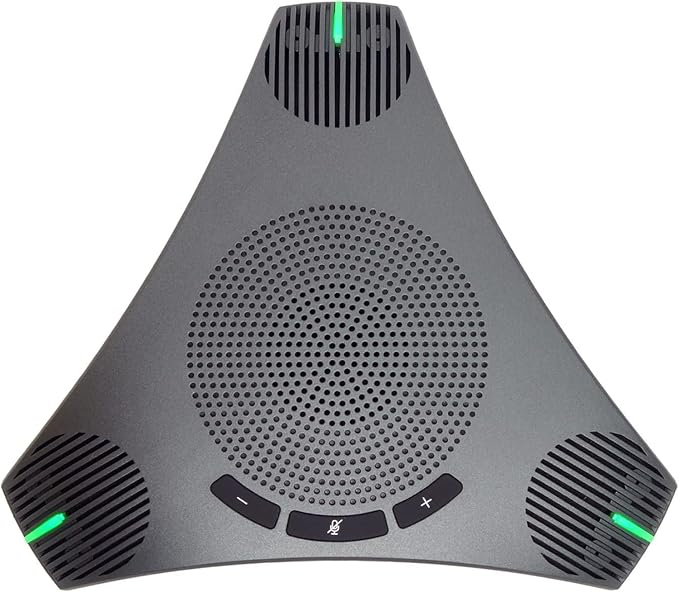 Conference Speaker and Microphone, USB Speakerphone with 360° Omnidirectional Voice Pickup, Smart Voice Enhancement, Hi-Fi Sound, Echo & Noise Reduction for Business, Home Office, Online Meeting