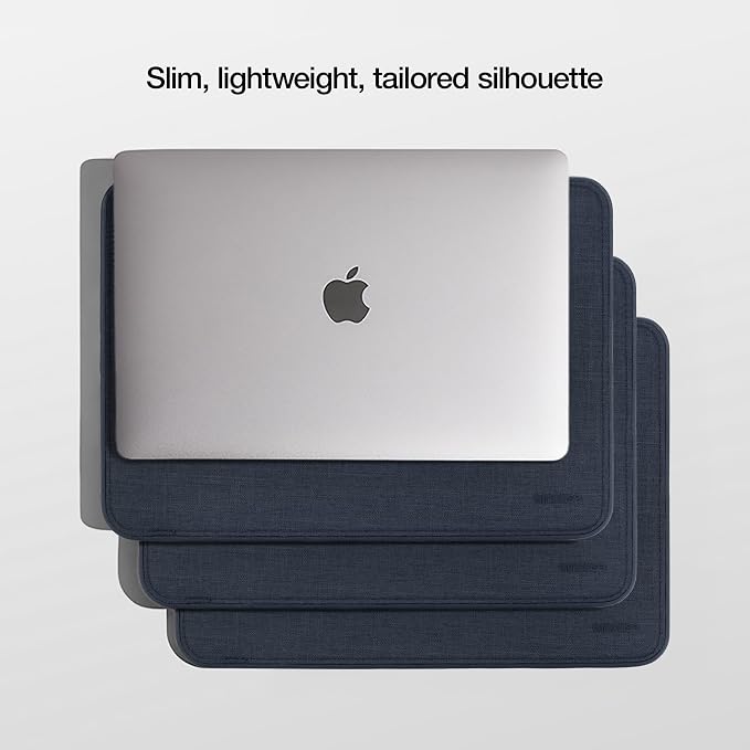 Incase ICON Sleeve with Woolenex - MacBook Air 13 inch Case - M5 2026, M4 2025, M3 M2 2024-2022 - Fitted MacBook Case, Laptop Sleeve, Hard Cover, Durable, Lightweight - Heather Navy