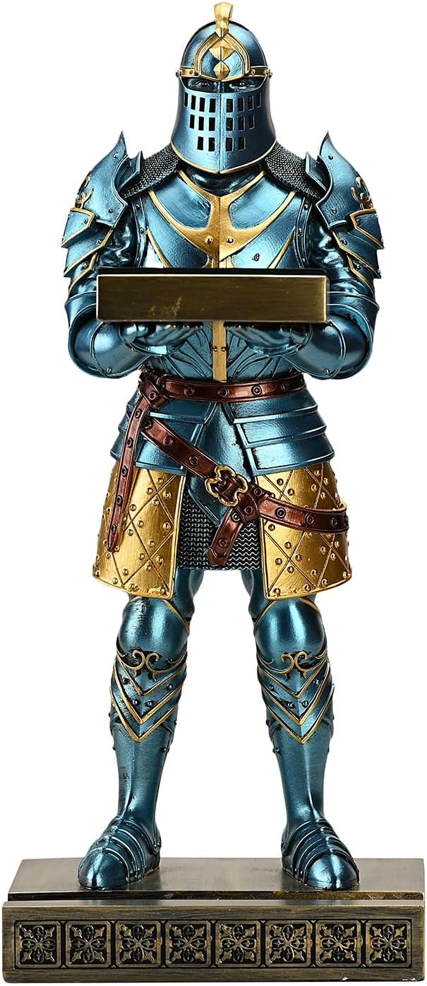 King's Guard Headphone Stand Watch Display Stand Jewelry Bracelet Necklace Holder Trays Towers Warrior Knight Mobile Phone Stand for Office & Home 12.20 Inch (Blue)