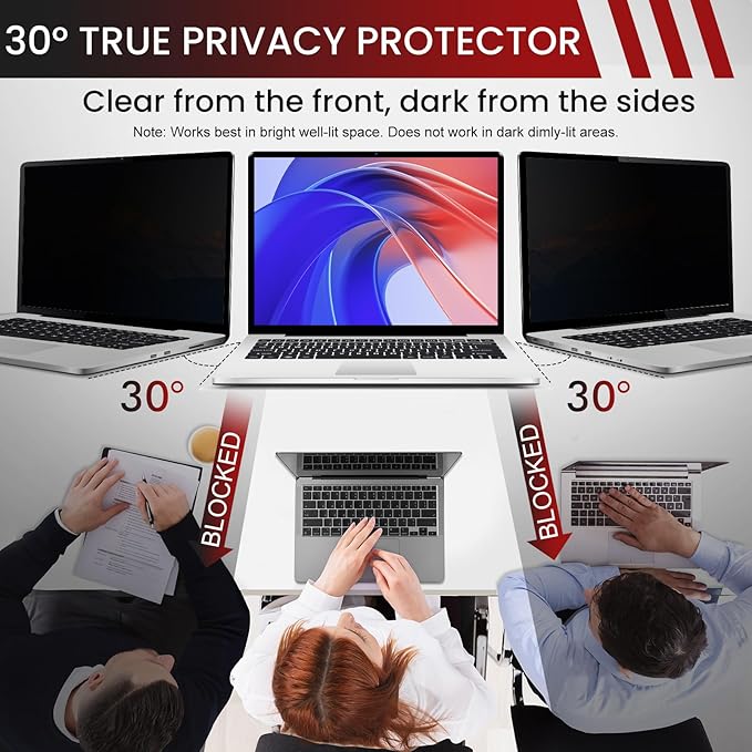 LAMA 2 PACK 14 Inch Universal Laptop Privacy Screen Filter for 14" Laptop (16:9), Anti-Blue Light/Anti-Glare/Anti UV Privacy Screen Protector (WxH: 310mm*174mm) with Privacy Protection/Eye Protection