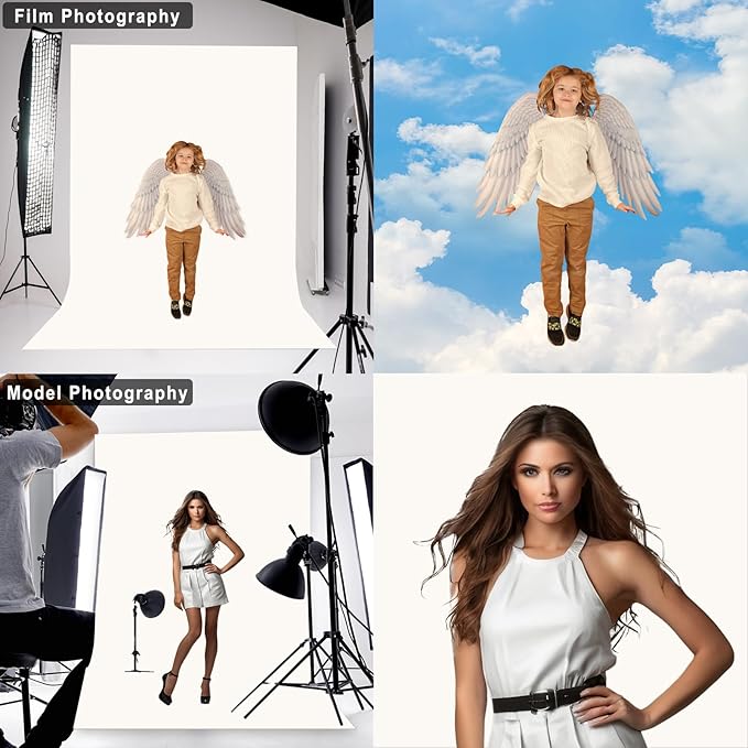 Ivory Backdrop for Photoshoot Professional Photo Backdrop Background Curtain for Product Photography Portraits Wedding Party Live Streaming Video Recording 10X10 FT