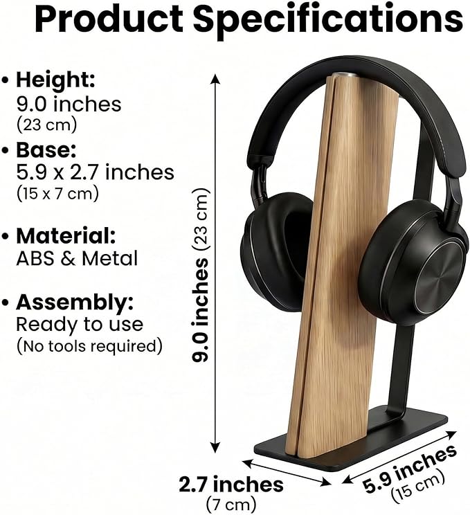 Headphone Stand for Desk, Weighted Base Headset Holder for AirPods Max Sony Bose Beats Sennheiser, Stable Gaming & Studio Earphone Rack, Light