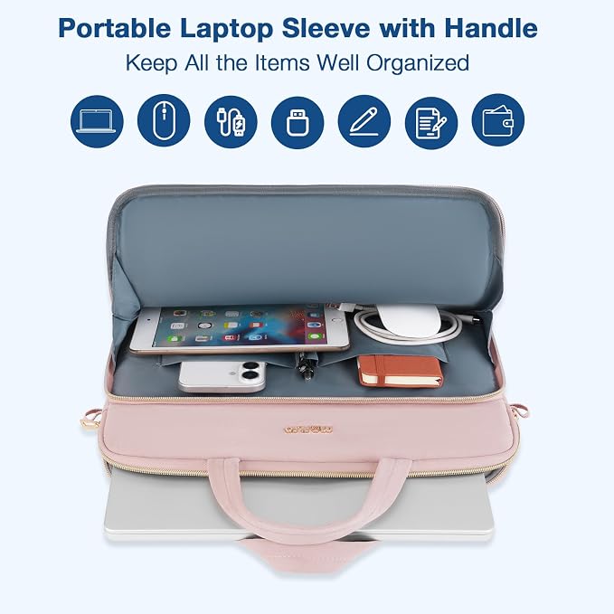 MOSISO 13.3 inch Laptop Shoulder Bag for Women, 13-14 inch Computer Bags Compatible with MacBook Neo 13/Air 13.6/13/Pro 13/14,HP Dell Lenovo ASUS, Wheat Ear Quilted Laptop Bag with Handle&Pocket, Pink