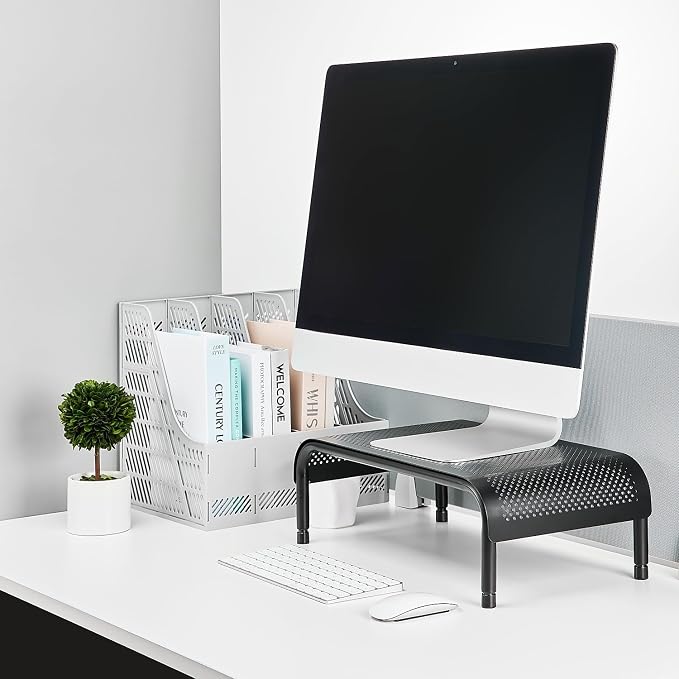 Staples Adjustable Steel Monitor Stand – Ergonomic Desktop Riser for Monitors, Laptops & Office Accessories