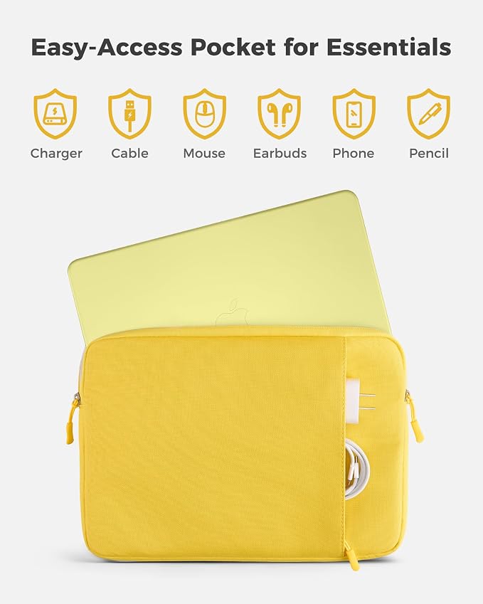 ProCase Laptop Sleeve for MacBook Neo 13 inch 2026 (Model A3404, A18 Pro), Protective Case with Soft Lining, Slim Travel Sleeve with Pocket for Accessories, Tailored for MacBook Neo 13” -Citrus