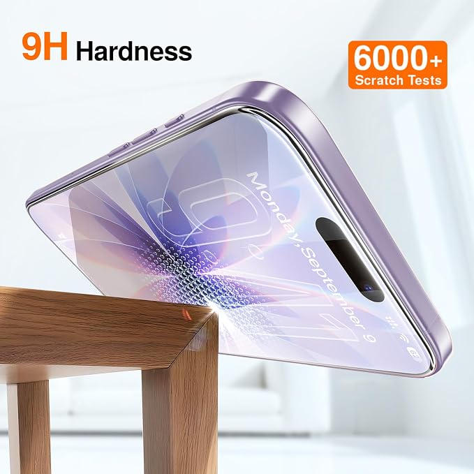 SMARTDEVIL 2 Pack Screen Protector for iPhone 17, 9H Hardness Military Grade Shatterproof HD Clear Tempered Glass, Easy to Install, Auto Bubble-Free and Dust-Free Box, Case Friendly