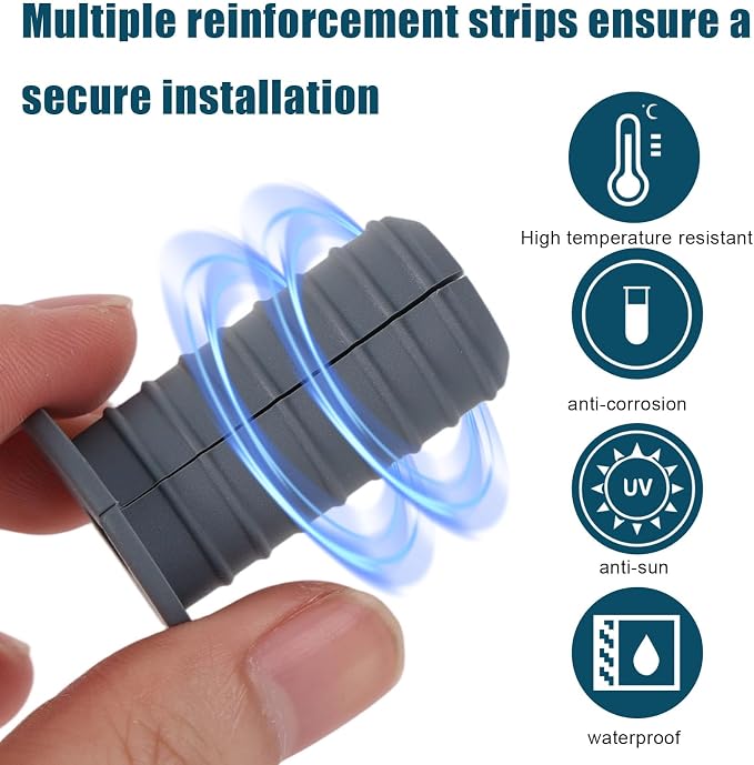 lasuroa 6pcs 3/4 Inch Cable Grommets for Starlink, Silicone Anti Slip Cable Routing Wall Hole Pass Through Bushing for Ethernet/TV Wires Waterproof Cord Protection (Gray)