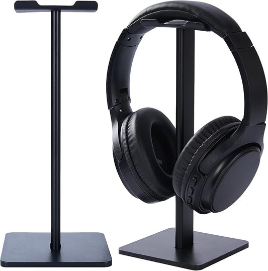 Headphone Stand for Desk - U Shaped Universal Headset Holder with Flexible Headrest, Sturdy Gaming Headphone Holder for Desk, Anti-Slip Base Headset Stand, Compatible with Most Headphones (Black)
