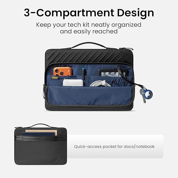 tomtoc 360 Protective Laptop Carrying Case Compatible with 14-inch MacBook Pro M5 Pro/Max (2026) A3426 A3427, M4/M3/M2/M1 Pro/Max, 12.9-13 Inch iPad Pro/Air, Water-Resistant Accessory Sleeve Bag