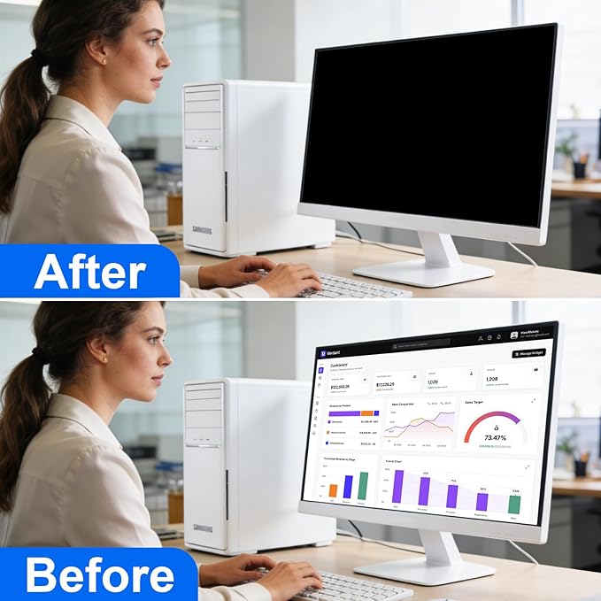 [2-Pack] Privacy Screen For Computer Monitor, 20-Inch 16:9 Aspect Ratio; Anti Spy/Bule Light/Glare And Eye Protection, 2 Install Ways Removable For Office, Airport, Cafe And Other Public Area; Diagonal 20 Inches, Width 17.43 Inches, Height 9.81 Inches