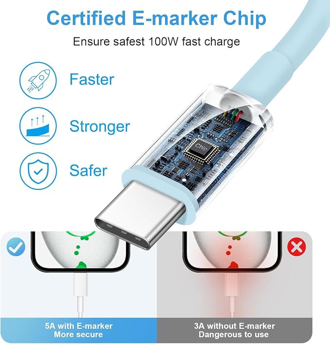 iPhone 17 16 15 Fast Charging 10FT Long USB C Charger Type C Charger 3 Pack Fast Charger USB C for iPhone 17/17 Plus/17 Pro/17 Pro Max/16/16 Plus/16 Pro/16 Pro Max/15/15 Pro Max,iPad Pro,Samsung(Blue