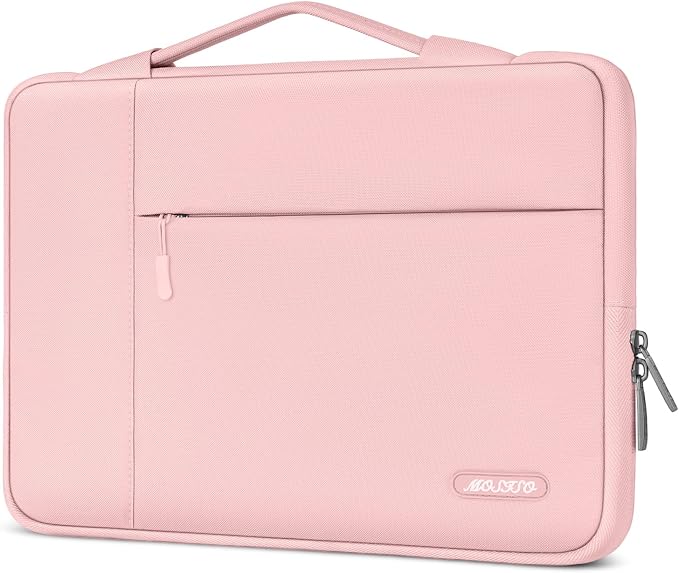 MOSISO Laptop Case 16 inch, 15-15.6 inch Laptop Sleeve with Handle Compatible with MacBook Pro 16 M5 M4 M3 M2 M1, HP Acer Dell Lenovo ASUS, Polyester Multifunctional Computer Bag, Chalk Pink