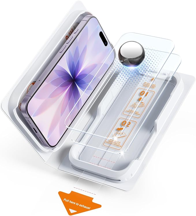 SMARTDEVIL 2 Pack Tempered Glass for iPhone 17 Screen Protector, Military-Grade Shatterproof Protection, 9H Hardness, Fast & Easy Installation, Case Friendly Design