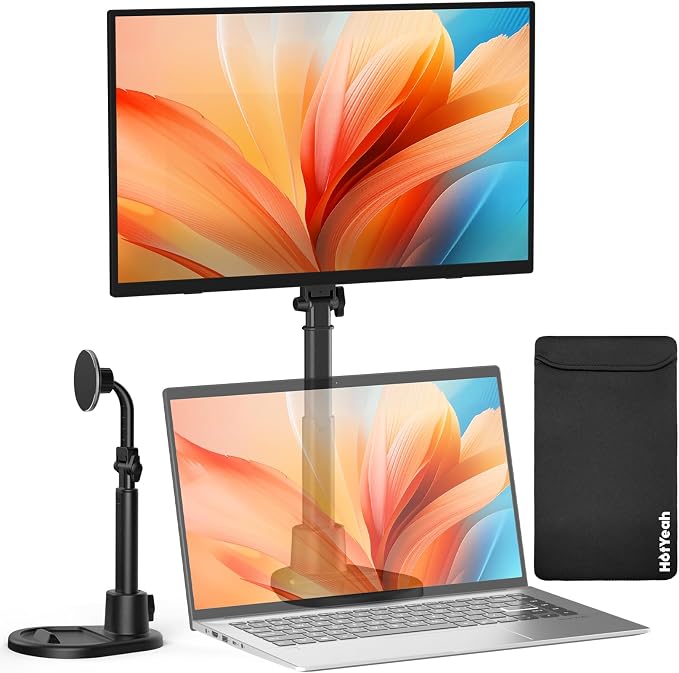 Wireless Portable Monitor Battery-Powered, Support AirPlay Miracast, 15.6" 1080P Monitor USB-C HDMI External Display w/Stand Bag, 2nd Screen for Laptop MacBook PC Phone Tablet, Built-in Battery(4- 5H)