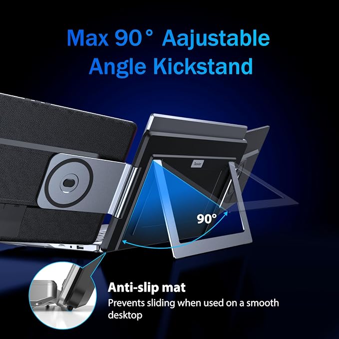15.6" Laptop Screen Extender, FHD 1080P IPS Portable Triple Monitor for Laptops 13.3"-17.3", USB-C/HDMI Plug & Play, 120% sRGB Low Blue Light Detachable Monitor Extender for Windows/MacOS