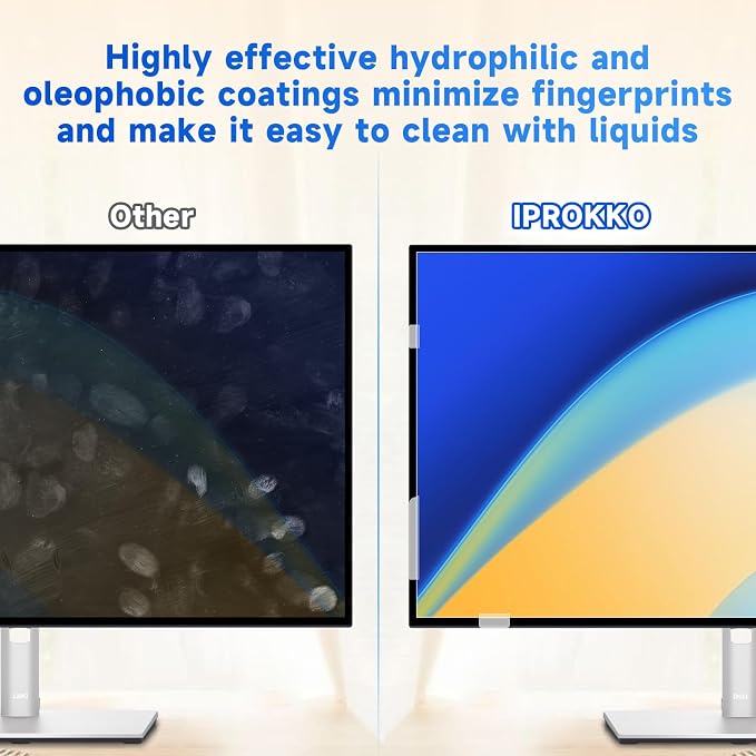 IPROKKO 2 Pack 21.5 inch Anti-Blue Light Monitor Screen Protector for 16:9 Widescreen, Removable Anti Glare Blue Light Blocking Screen Filter, Anti-UV Eye Protection PC Computer Film [Washable Wipes Clean]