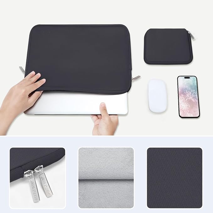 MOSISO Laptop Case 13 inch, 13 inch Laptop Sleeve Bag Compatible with MacBook Neo/Air M5 M4 M3 M2 M1 2026-2018 / Pro M2 M1 2026-2016, Neoprene Computer Sleeve Bag with Small Case, Space Gray