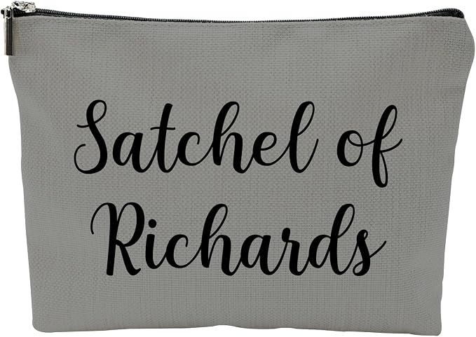 ZUYUROU Funny Makeup Bag Satchel of Richards Gag Gift for Women Bachelorette Birthday, Travel Cosmetic Pouch Double-Sided Zipper Organizer for Toiletries