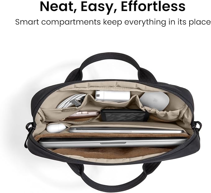 tomtoc 13-14 Inch Protective Puffy Laptop Carrying Bag for Women, Lightweight Laptop Briefcase Fits 13-inch Macbook Air M5 2026 & Neo A18, 14" MacBook Pro, Work Bag Case Handbag with Organized Storage