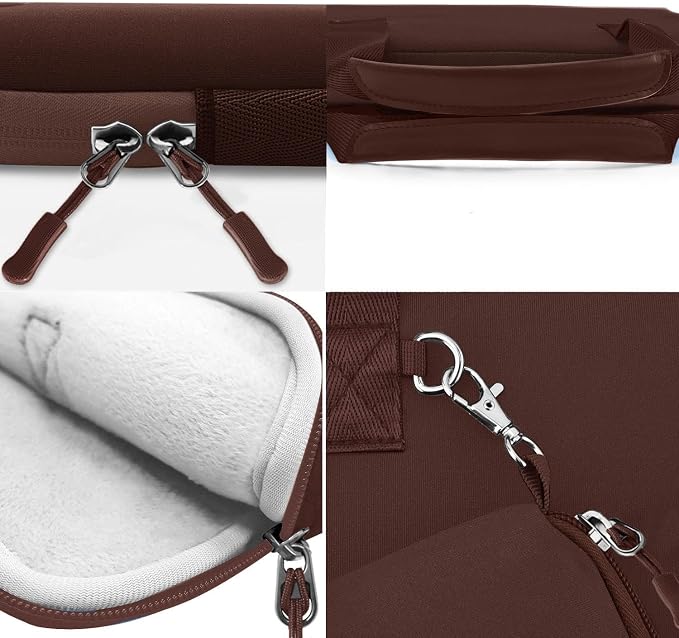Hseok Laptop Sleeve 14 inch Case with Small Case, Compatible with MacBook Neo 14, MacBook Pro 14 M5/M4/M3/M2/M1, XPS 14 and Most 14 inch Notebooks, Neoprene Computer Handbag,Coffee